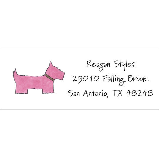 Preppy Pup Pink Return Address Labels
